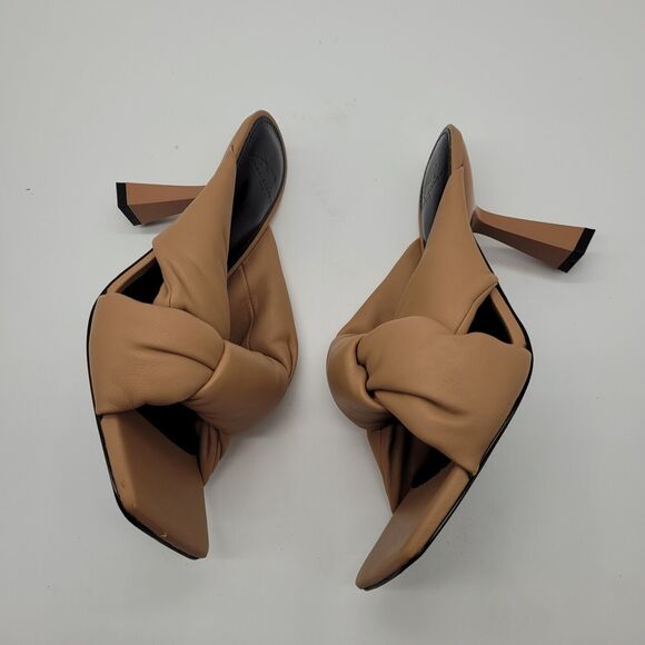 MARC FISHER Womens Dellian Stiletto Slip On Leather Heeled Sandal sz 8 tan brown - Picture 4 of 9